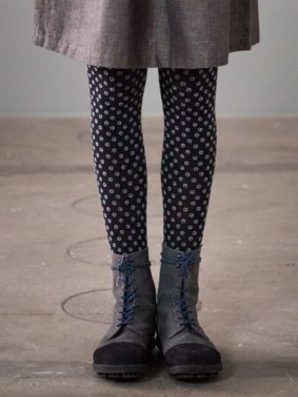 2 PAIR! Gudrun Sjoden Pokadot Tights & Solid Gray Leggings - Picture 2 of 5